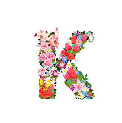 Romantic letter of beautiful flowers K