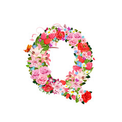 Romantic letter of beautiful flowers Q