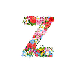 Romantic letter of beautiful flowers Z