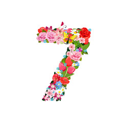 Romantic number of beautiful flowers 7