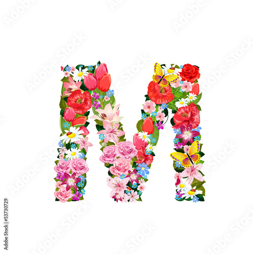 Romantic Letter Of Beautiful Flowers M Stock Image And Royalty Free