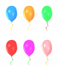 Multicolored balloons isolated on white