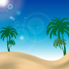 Fototapeta na wymiar palm beach summer illustration