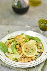 chickpeas and zucchini salad.
