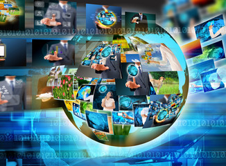 Television and internet production .technology and business conc