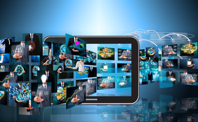 Television and internet production .technology and business conc
