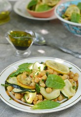 chickpeas and zucchini salad.