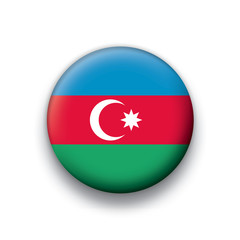 Vector flag button series Azerbaijan