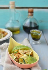 chickpeas and zucchini salad.