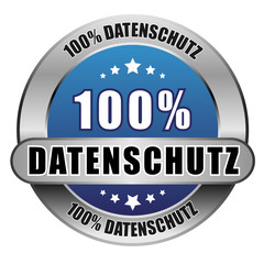 5 Star Button blau 100% DATENSCHUTZ DTO DTO