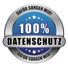 5 Star Button blau 100% DATENSCHUTZ DSW DSW
