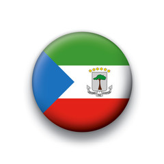 Vector flag button series Equatorial Guinea