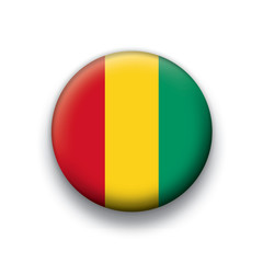 Vector flag button series Guinea
