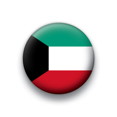 Vector flag button series Kuwait