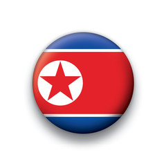 Vector flag button series Korea North