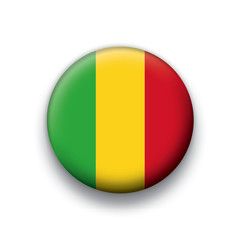 Vector flag button series Mali