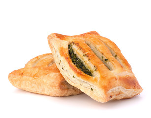 Puff pastry bun isolated on white background.