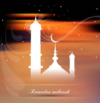 Ramadan greetings bright colorful vector  illustration