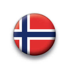 Vector flag button series Norway