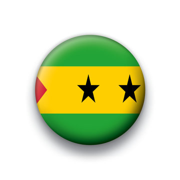 Vector flag button series Sao Tome and Principe