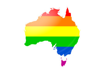 Gay flag Australia map