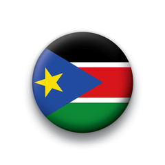 Vector flag button series South Sudan