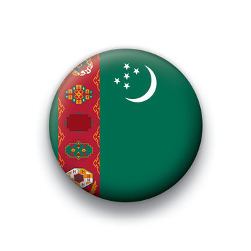 recommend clip art: Vector flag button series Turkmenistan