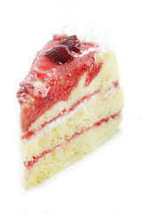 Strawberry cake isolated on white background