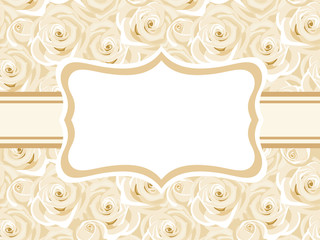 Obraz na płótnie Canvas Vector card with white roses.
