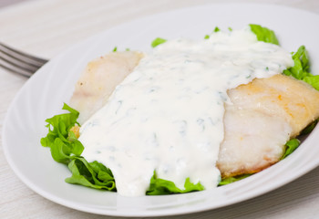 Fish fillet with sauce