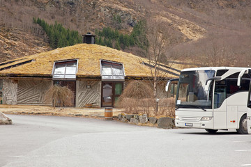 Village of Gudvangen. A house  is in national traditions