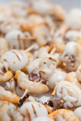spiedini of fish grilled