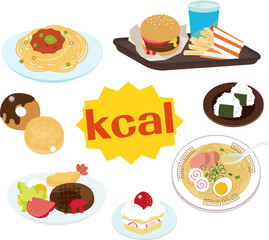 高カロリーの食品