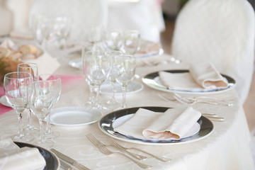 table prepared for the wedding