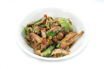 Thai food , Nam Tok Moo (Grilled Pork Salad)