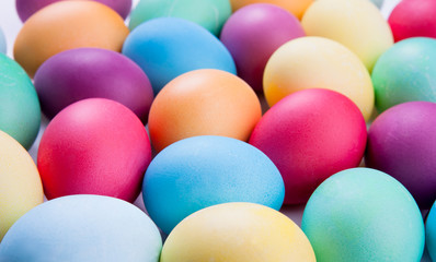 Fototapeta na wymiar Beautiful colored Easter eggs.