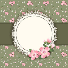 Background  with frame and flowers.