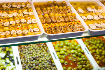 Typical spanish food market.