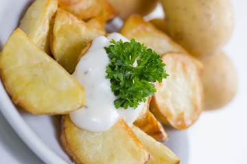 baked homemade poato wedges