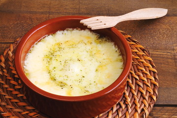 Baked provolone cheese