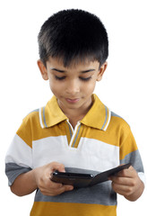 Indian Little Boy With Cellphone