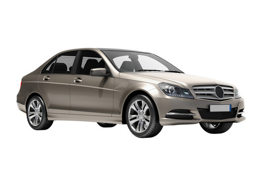 Contemporary luxury car isolated