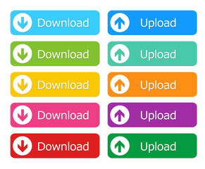 Botones para descargar y subir ficheros en varios colores