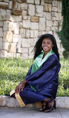 Portrait of Beautiful happy African-American graduate