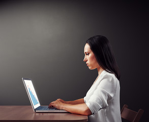 woman looking at negative statistic