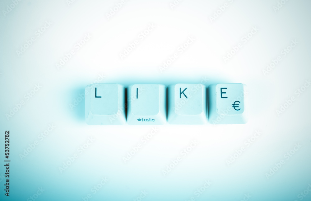 Fototapete like word written with computer buttons