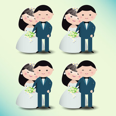 Vector illustration of wedding couple
