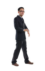 Successful young business man of Asian, full length portrait iso