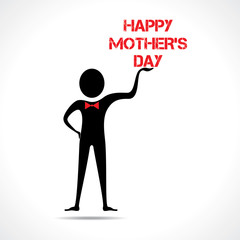 Man holding happy mother's day text