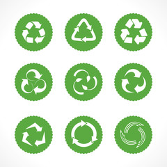 Set of recycle symbols and icons